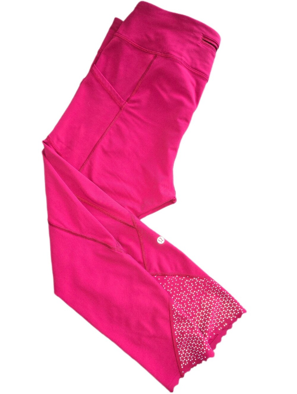 Lululemon Capris Leggings with Sparkly Scalloped Trim and Pockets